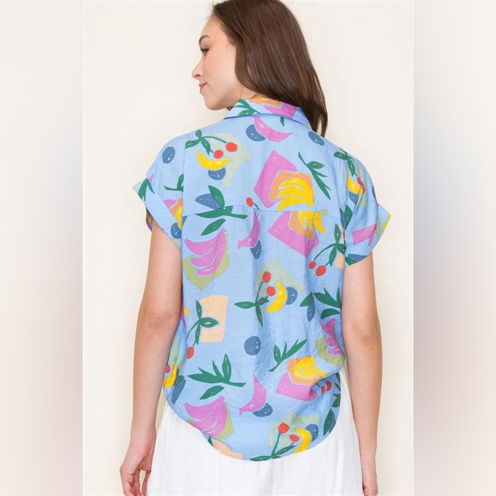 VRG GRL Fruit Pattern Short Sleeve‎ Shirt